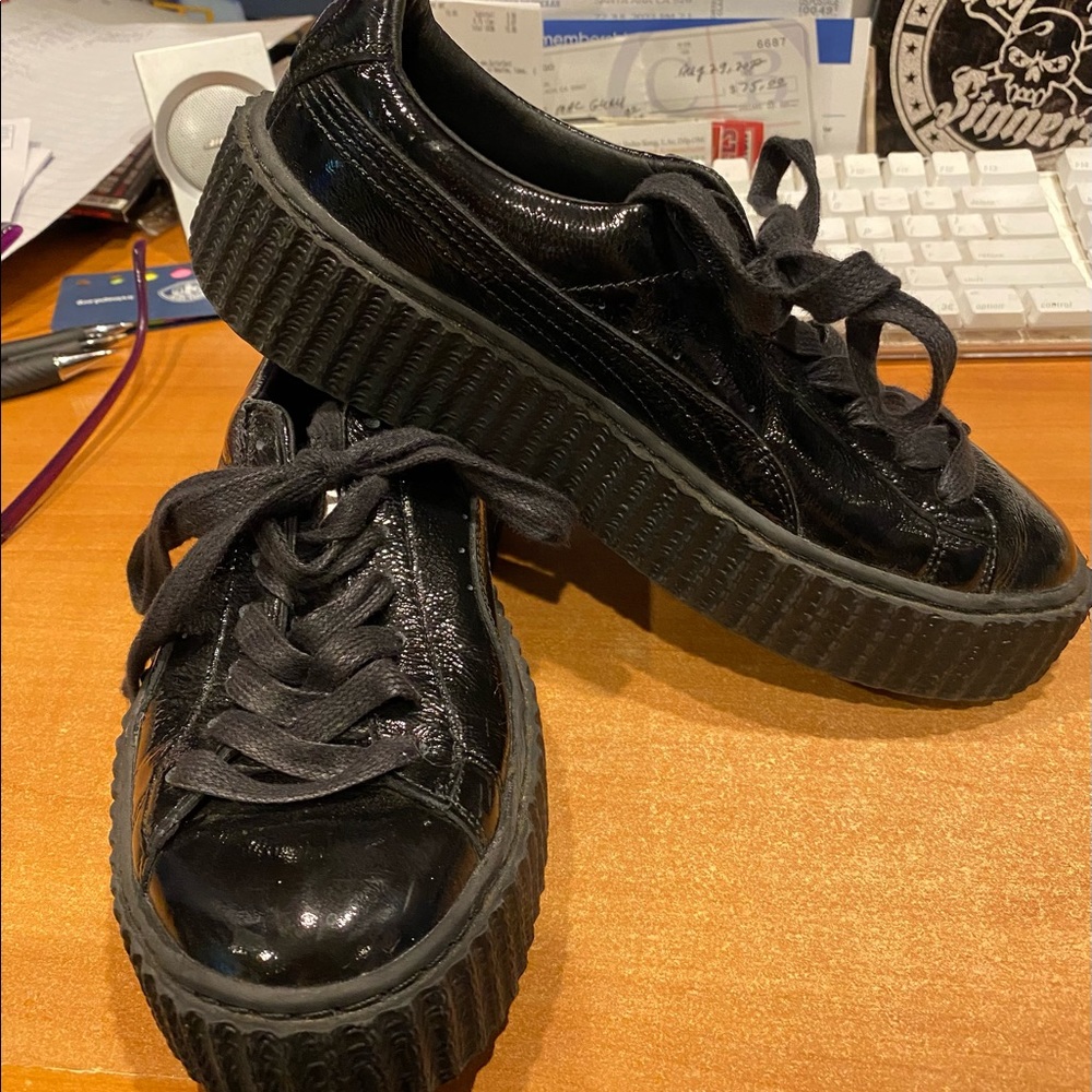 Black Patent Leather Puma Fenty Creepers Gem